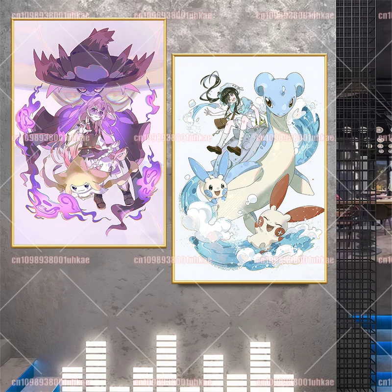 شخصيات أنيمي البوكيمون الكلاسيكية Bulbasaur Gengar Eevee Charizard Jigglypuff ملصق طباعة الفن قماش اللوحة ديكور المنزل