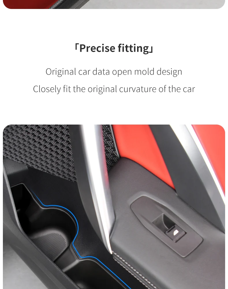 Für BMW X1 U11 2023 2024 Auto Tür Lagerung Box TPE Vorne Hinten Tür Slot Organizer Fach Armlehne Center konsole Box Auto Zubehör – Detail 10