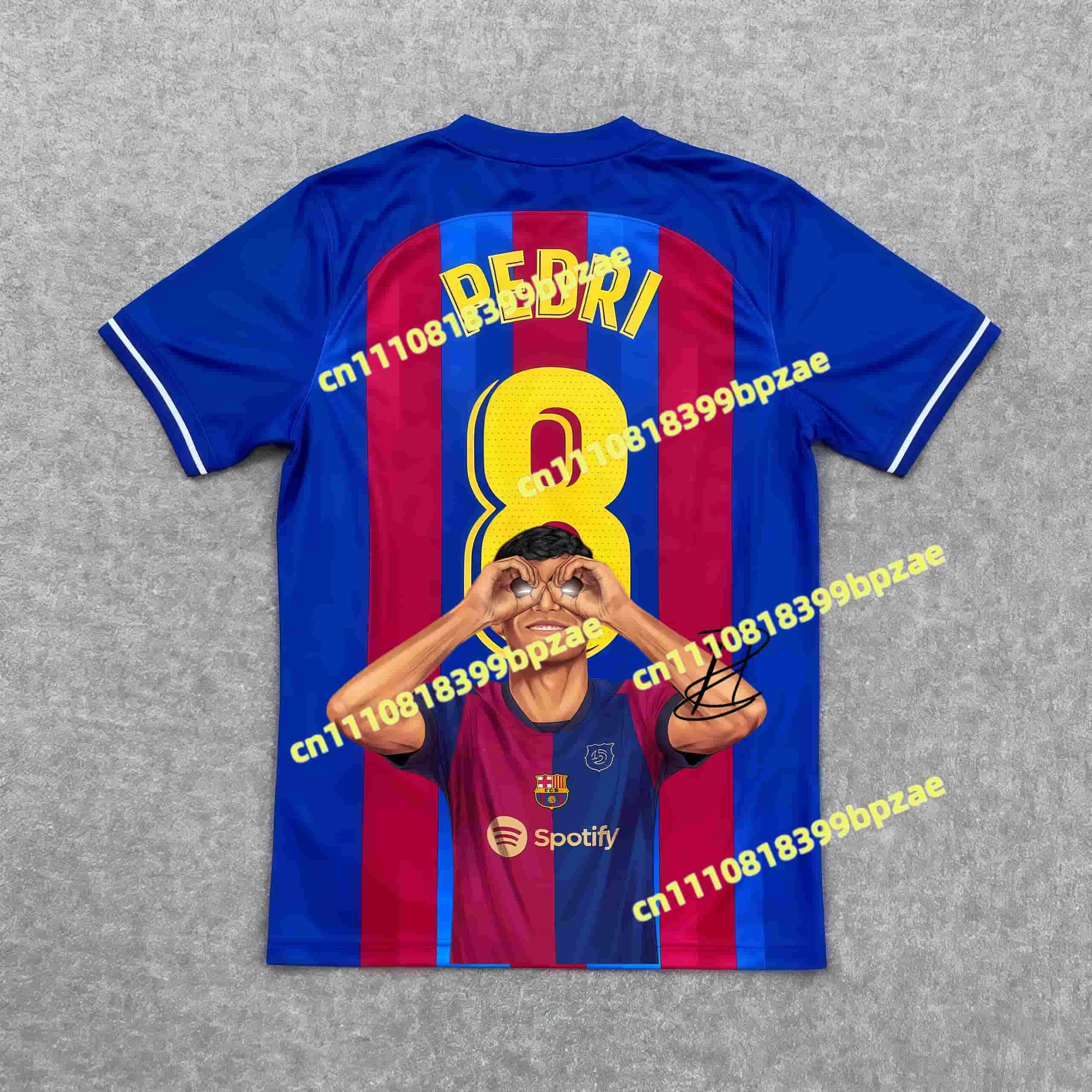 Camiseta de Fútbol de Manga Corta con Estampado 3D Conmemorativa de Pedri NO.8 para Hombre - Imprescindible para los Fans, para Adultos y Niños, Cómoda y Transpirable