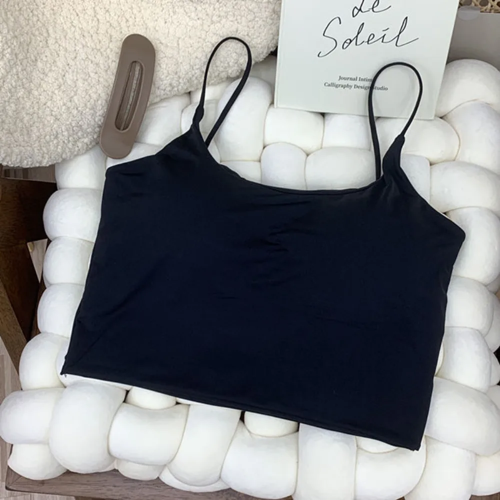 New U-Neck Camisole Vest Slim Fit Slim Crop Top With Padded Cups Underwear Inner Layer Top Daily Wear