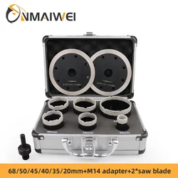 M14 Thread Diamond Dry Vacuum Brazed Drilling Core Drill Bits Set Porcelain Cup Saw Tiles Granite Marble Hole Saw Tools