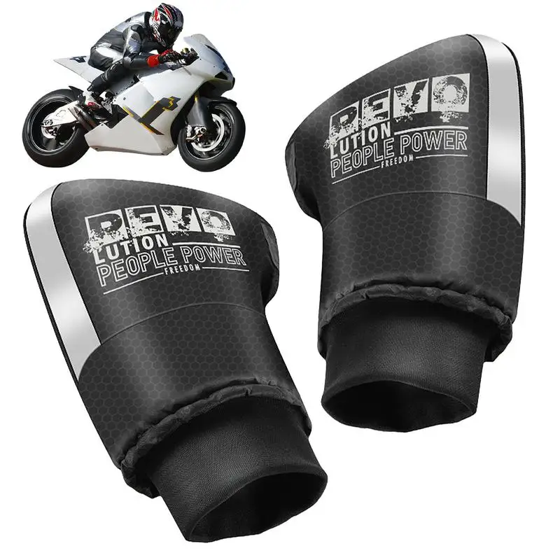 Winter Motorcycle Handlebar Gloves Waterproof  Windproof Fleece Liner Warm Motorbike Scooter Handle Cover Gloves Hand Protector