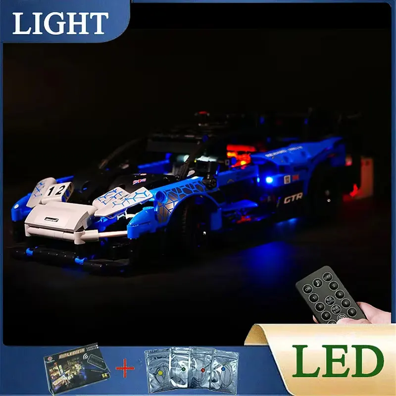 RC Técnico Sports Car Building Block Set sem Blocos Modelo, DIY Kit de Luz LED, Apenas Luz LED, 42123