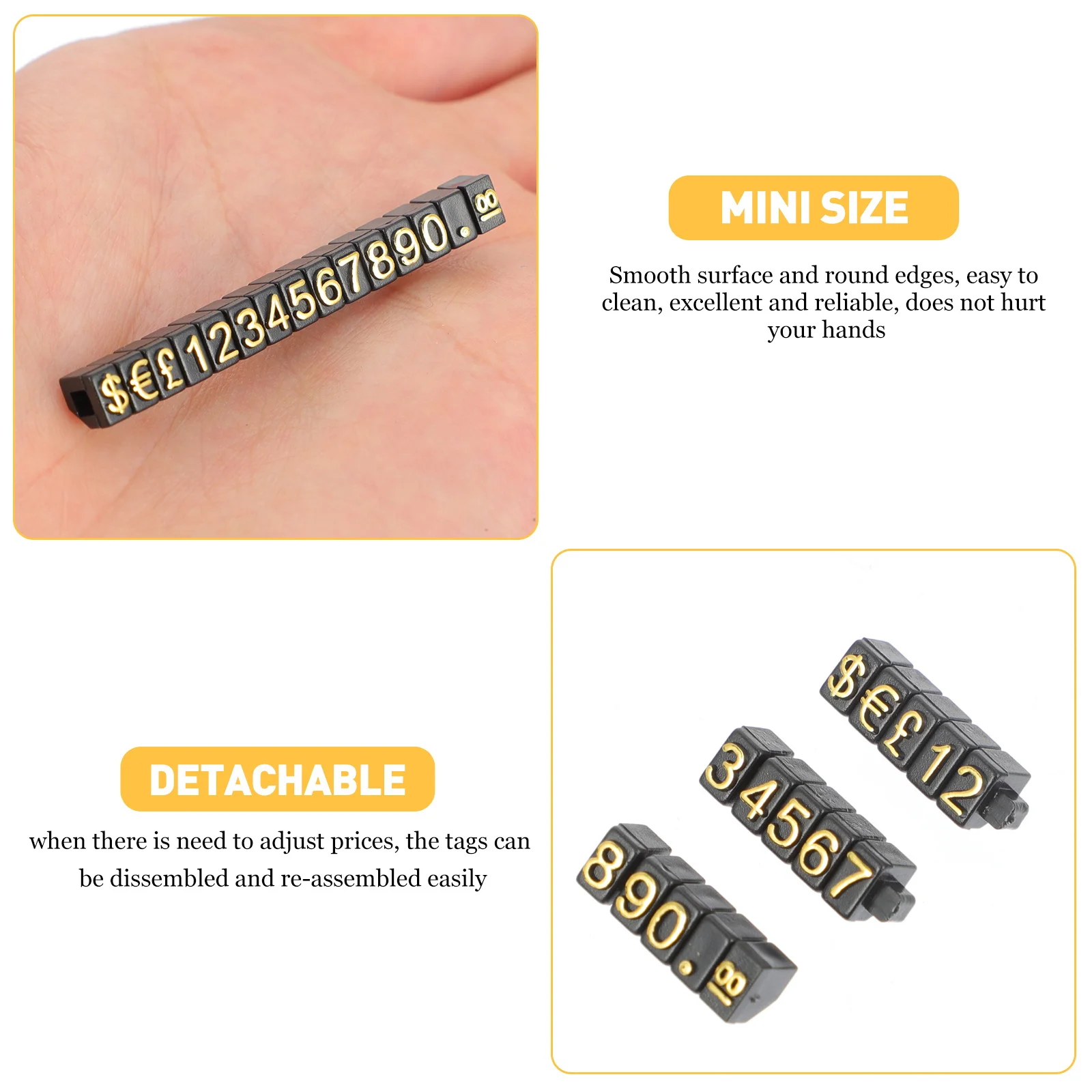 

10pcs Price Display Tags Plastic Number Price Boards Smooth Edges For Jewelry Watch Supermarket Mall Store Signage