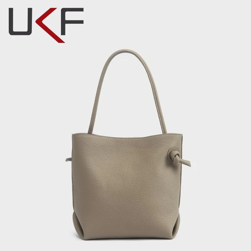 UKF 2024 Minimalism Women Bucket Bag Elegant French Style Lady Large Tote Bag Luxury Bags for Women Bolas сумка женская bolsos