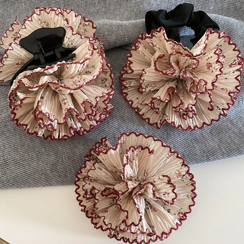 

Fashion Flower Floral Hair Clip Side Bangs Clip Pleated Flower Grasping Clip Hair Claw Headdress Styling Tool