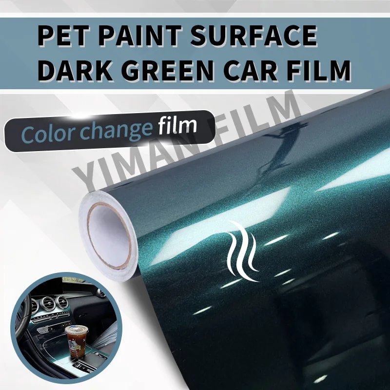 

High Gloss PET Metal Midnight Green Stickers on Car Wrap Vinyl Wrapping Paper for Car Auto and Motorcycle Stickers Sticker Film