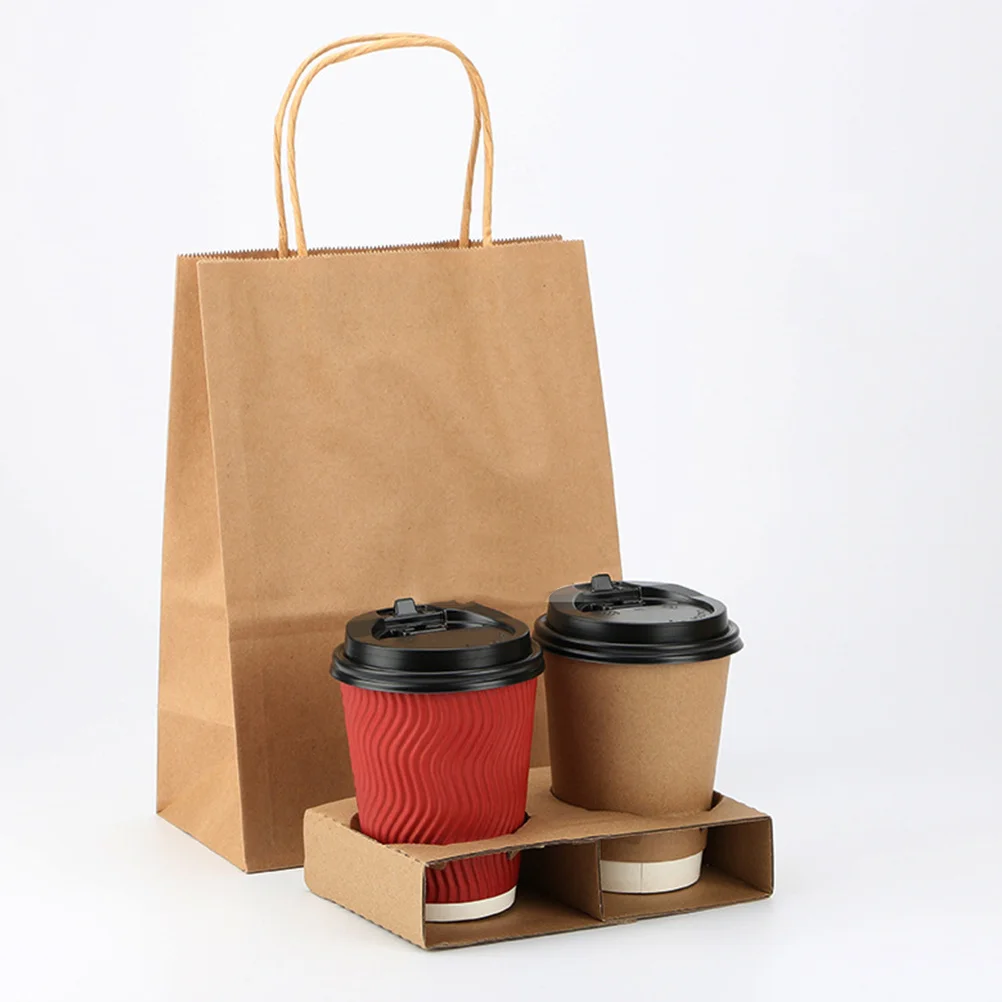 Bandeja portavasos doble de 50 Uds., portador de bebidas de papel corrugado para café, zumo, batido, portabebés para llevar, bandeja para vasos de papel