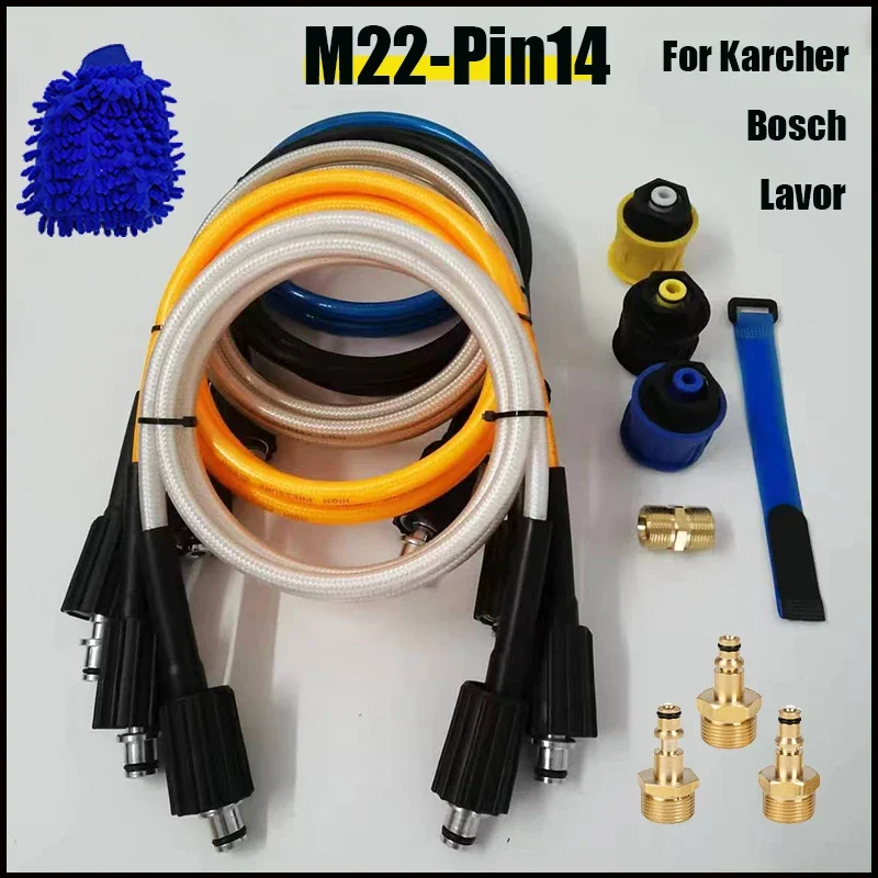 

High Pressure Cleaning Machine Hose M22-pin14 Adapter Quick Connector Converter Fitting Extension Hose For Karcher K Series