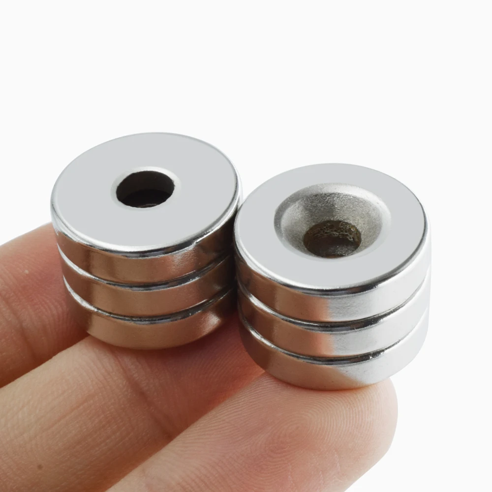 Aimant néodyme 20x3-5mm D12-40mm petit rond avec trou Super bain Terre Rare Mini Réfrigérateur en continu D20-40mm magnétique