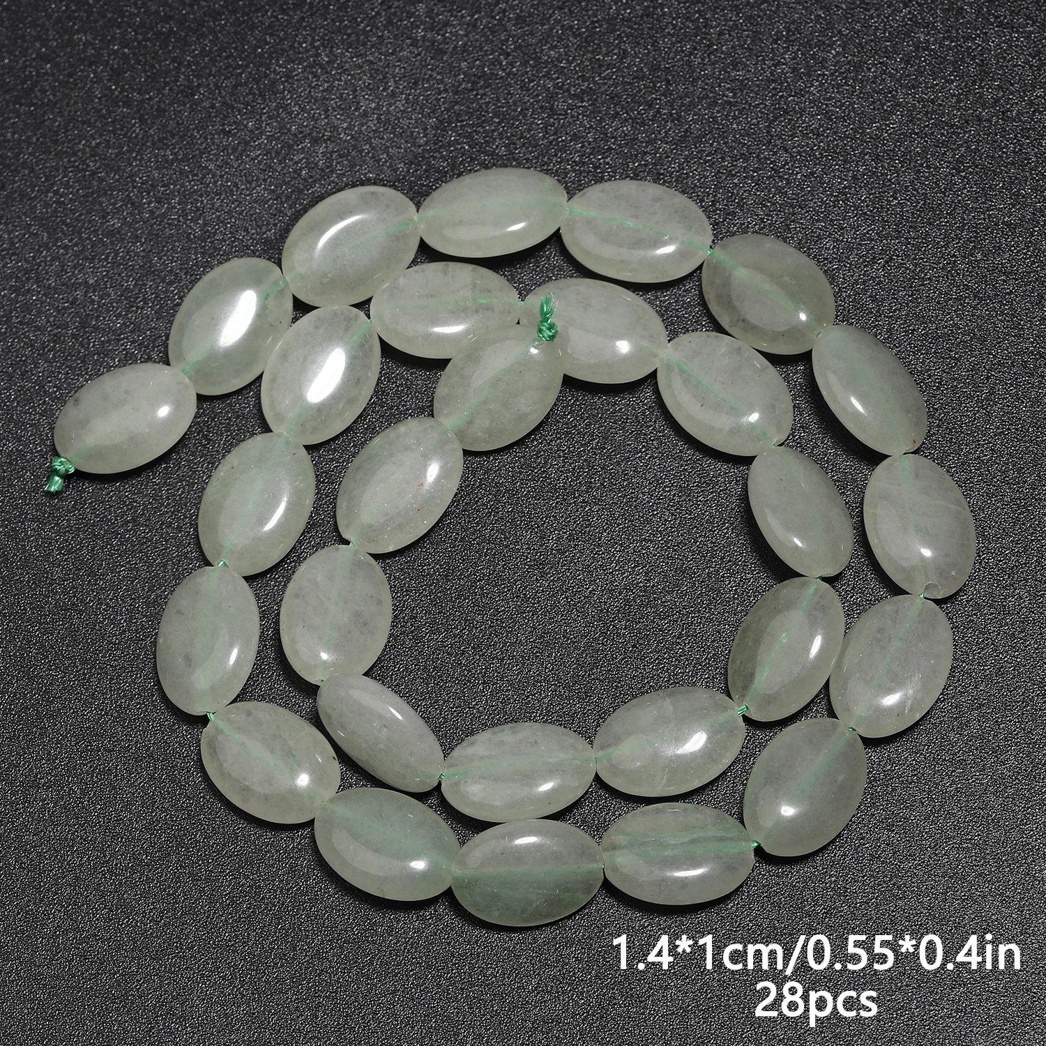 14x10mm Flat Oval Natural Stone Green Aventurine Beads Loose Spacer Beads For Jewelry Making DIY Charms Bracelets Accessories