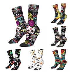 Chaussettes Happy Harajuku pour hommes et femmes, jour de la fréquence, crâne de sucre, polyester, drôle, printemps, été, automne, hiver, cadeaux