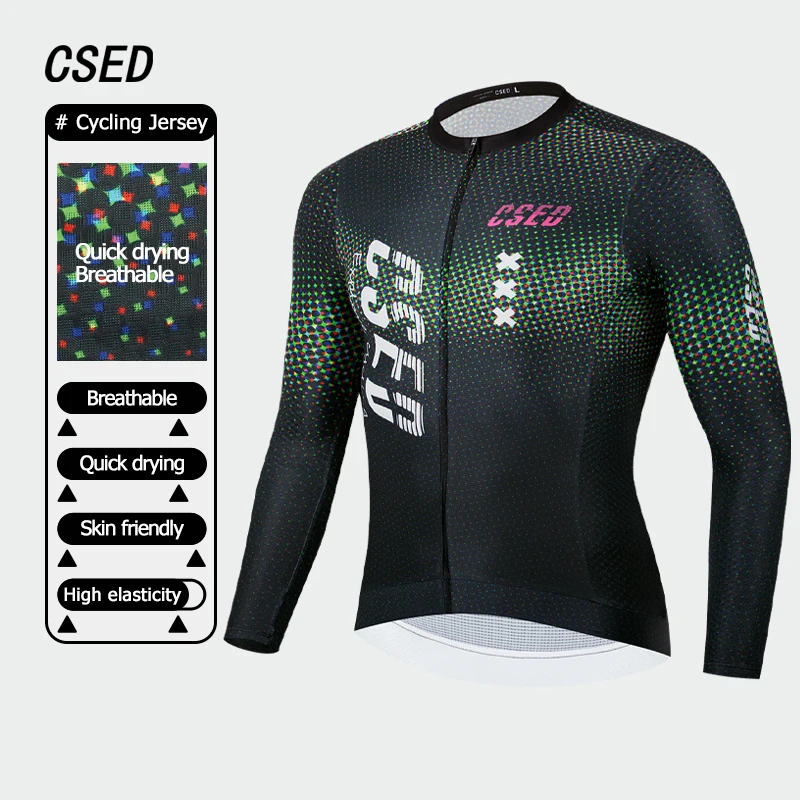 

Мужская велосипедная майка CSED, одежда для езды на велосипеде, одежда для езды на велосипеде с длинными рукавами, дышащая толстовка, быстросохнущая одежда для велоспорта, спортивная одежда