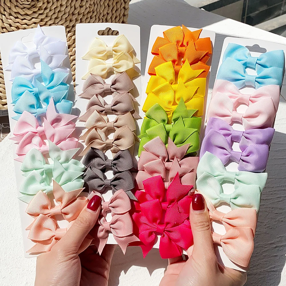 10/20pcs niedlichen Ripsband Bowknot Haars pangen für Mädchen bunte Schleifen Clip Haarnadel Haars pangen Kopf bedeckung Kinder Haarschmuck