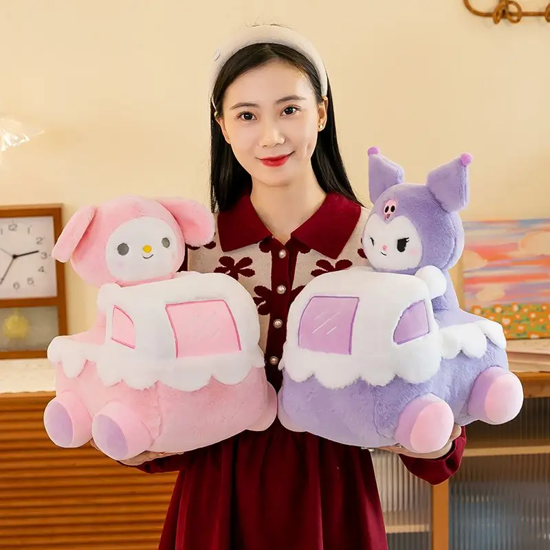 

Милая плюшевая кукла Kuromi в стиле аниме Kawaii Sanrio Ins, декоративная подушка, милый подарок для детей на день рождения