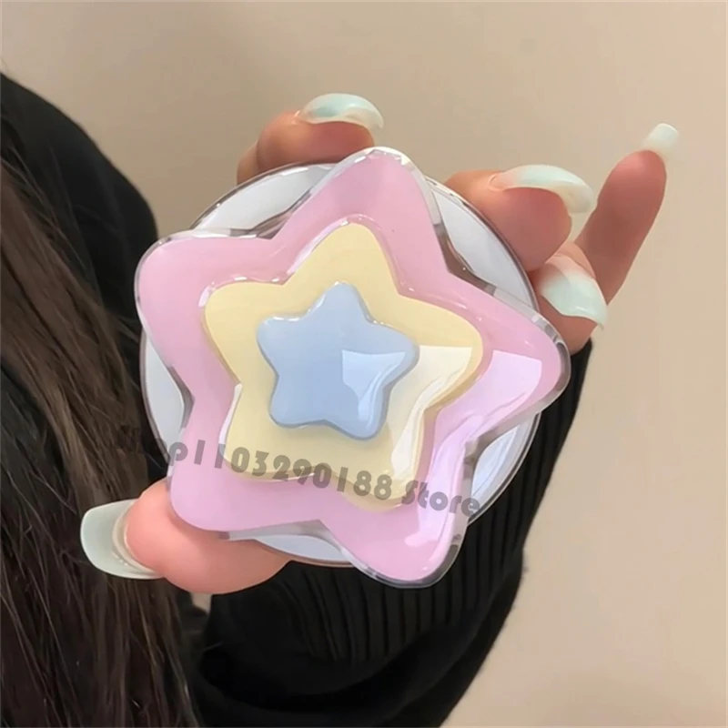Korean Cute Macaron Color Star Magnetic Holder Grip Tok Griptok Phone Stand Holder Support For iPhone For Pad Magsafe Smart Tok