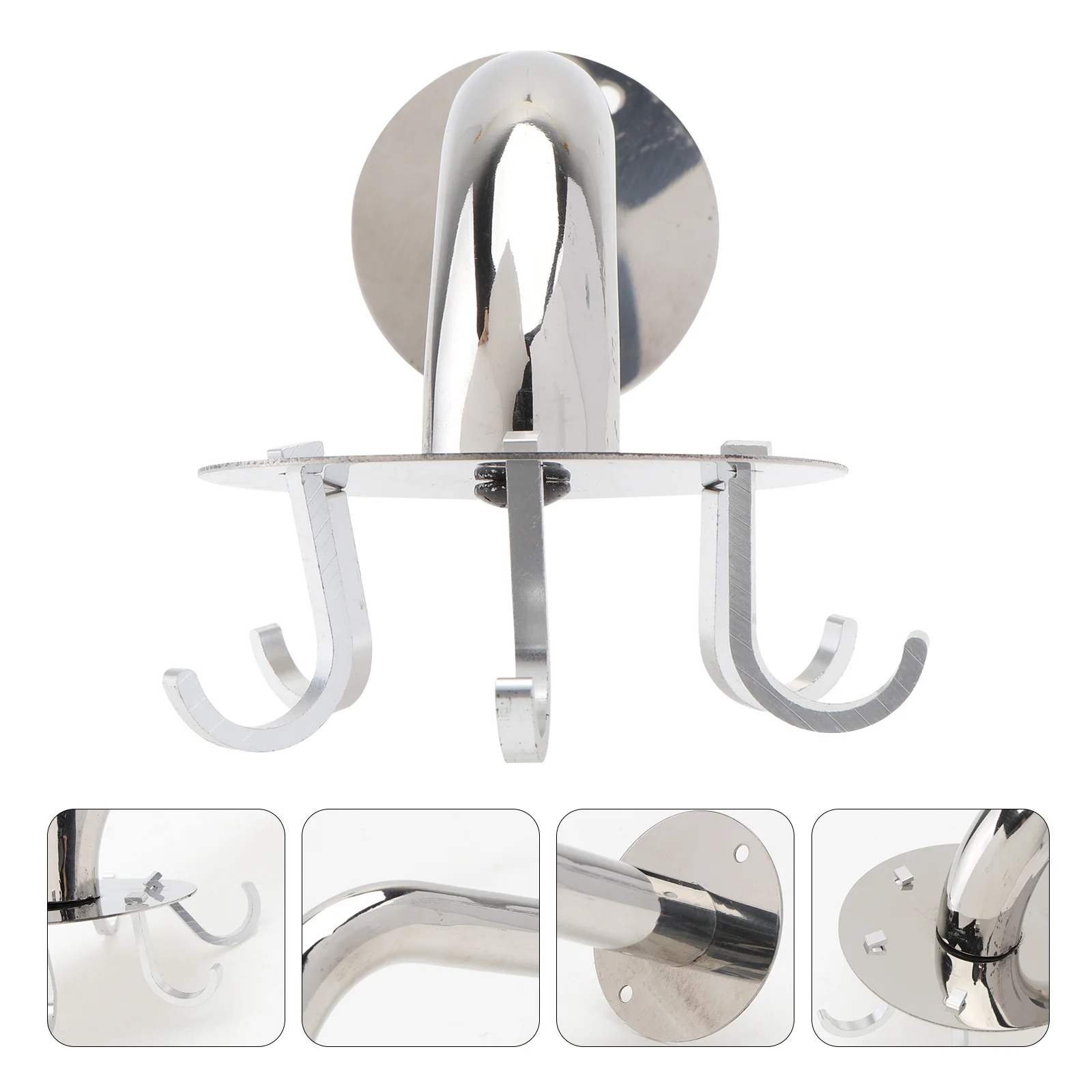 

1Set Wall Hanger for Kitchen Towel Hanger No Punching Stainless Steel Durable Fashionable Functional No Punching Hook