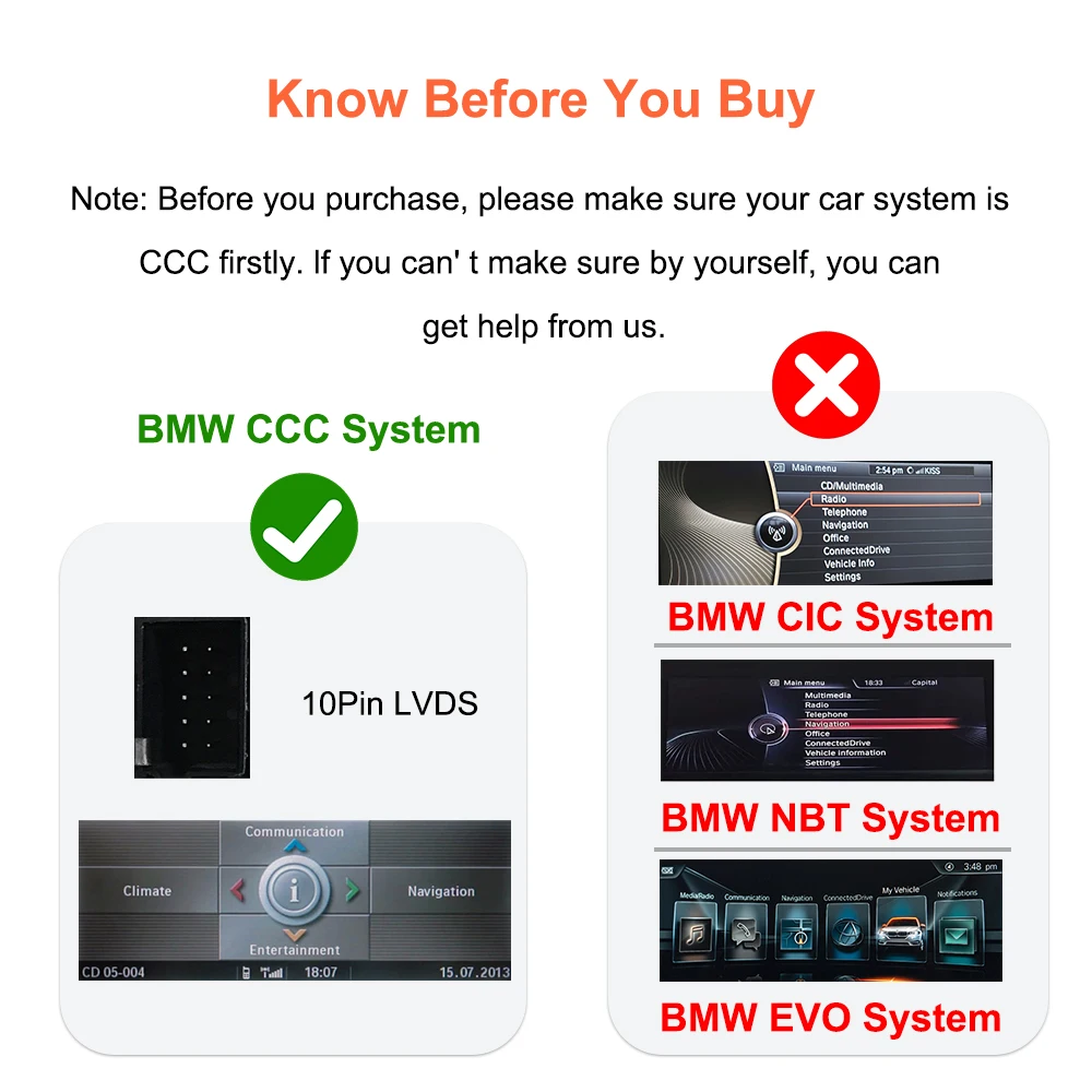 Bonroad OEM Screen Upgrade Decoder Box For BMW 3/5/7 Series E60 E60 E90 E91 E92 E93 E66 E65 X5 E70 X6 E71 CCC System Carplay - view 2