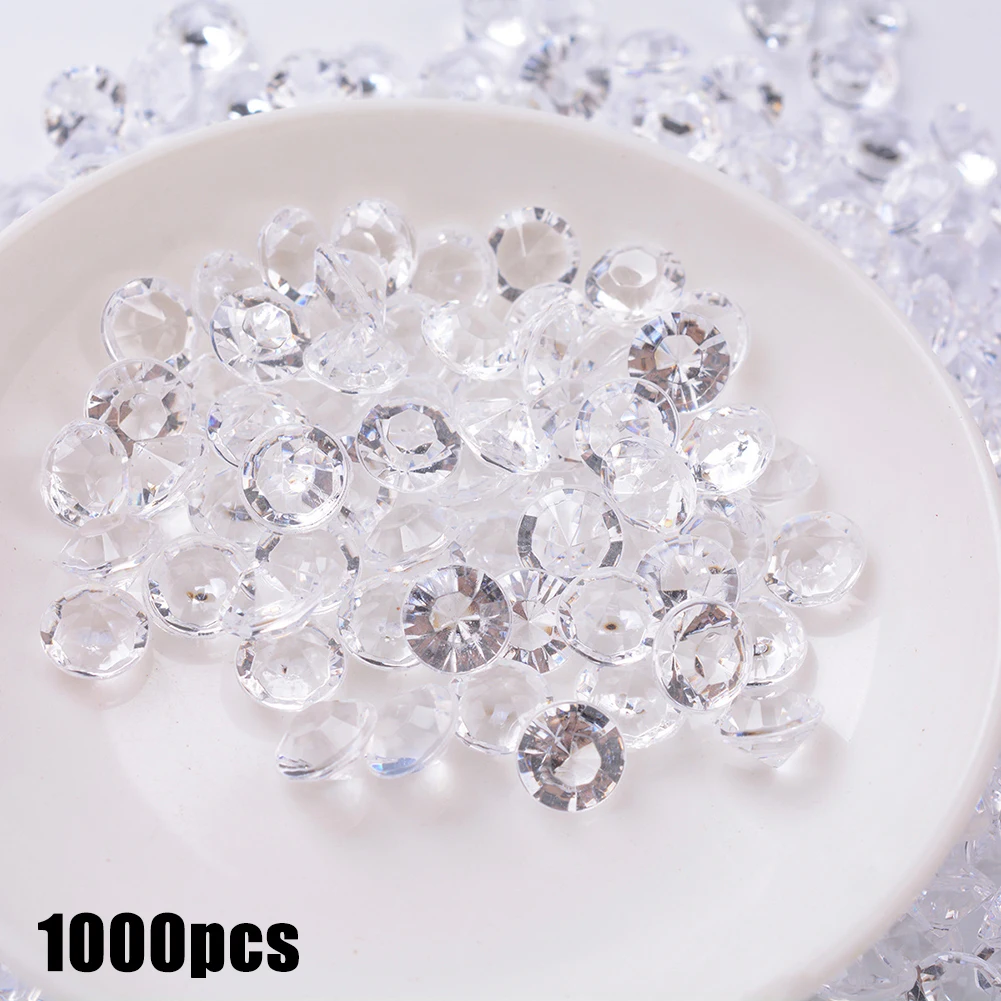 1000pcs 3-10mm Transparent Acrylic Crystal Mixed Beads For Jewelry Making DIY Crystal D-iamond Wedding Party Decorate