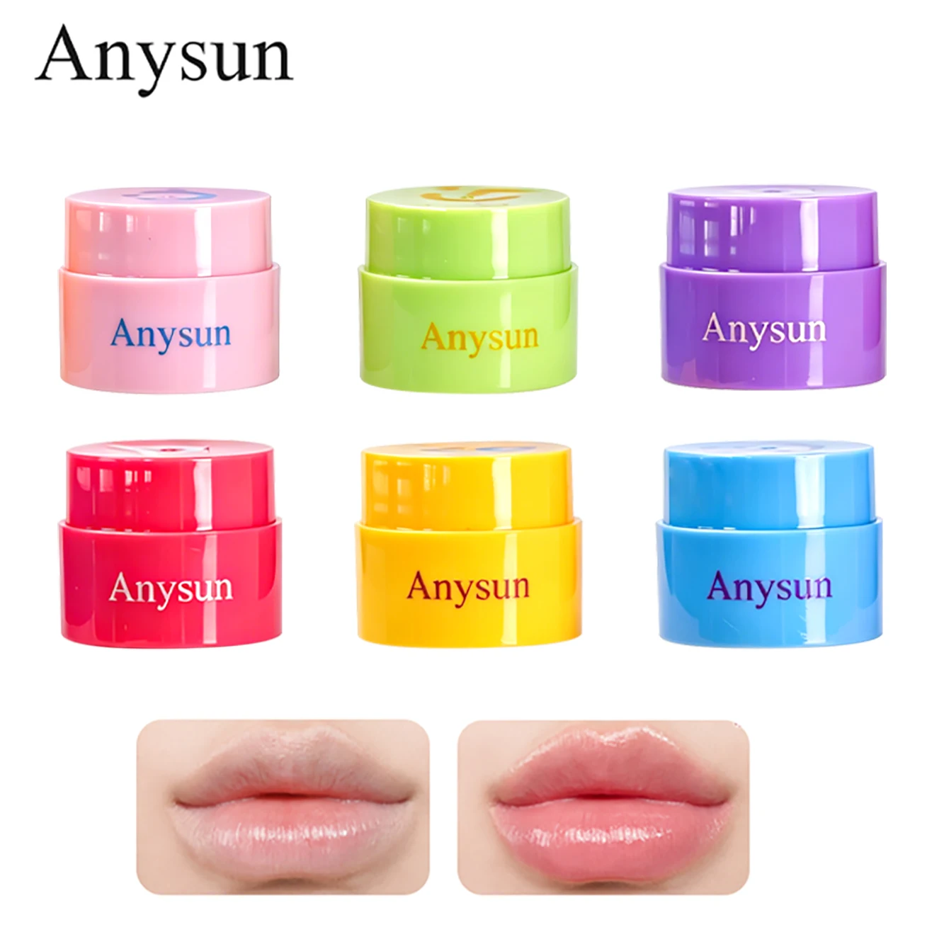 Anysun Set Of Fruit Lip Mask For Daily Repair, Fade Lip Lines, Moisturize, Waterproof And Anti-Peeling Lip Care Set