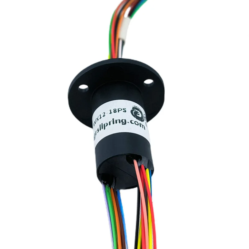 Flange slip ring 18 circuits 2A currecurrent 360 rotation electric connector OD12.4 multi-way conductive ring with cap slip ring