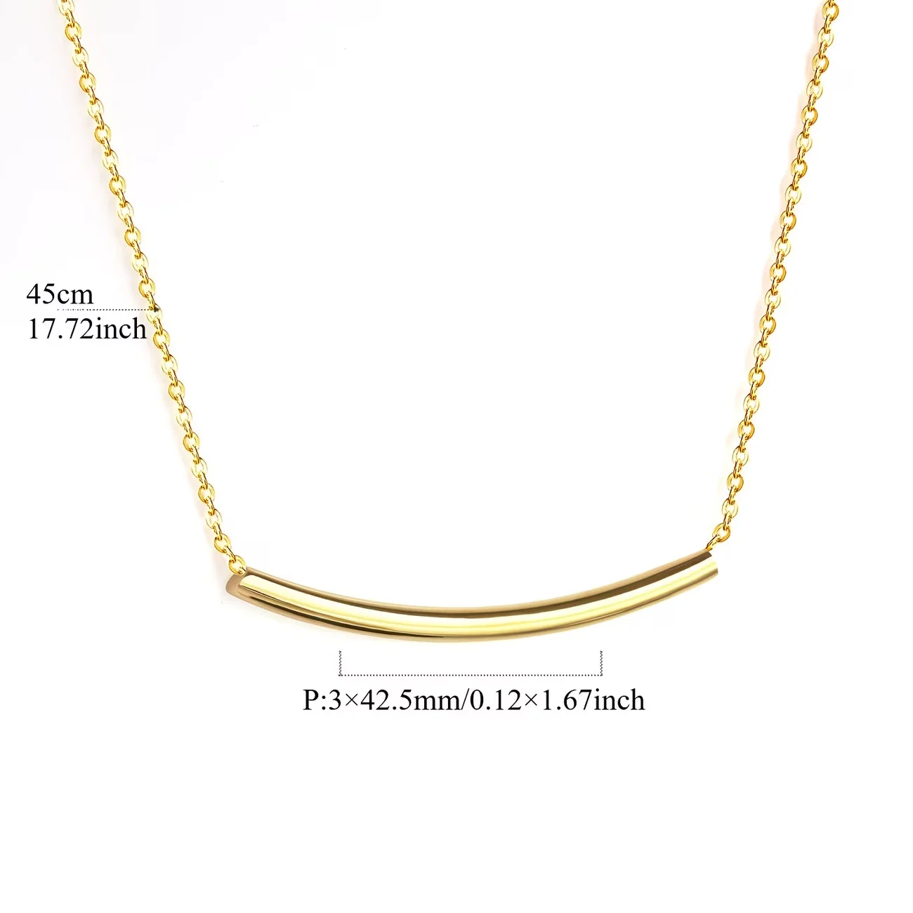 A Minimalist Women'S Smile Necklace Featuring A 316L Stainless Steel Curved Tube Pendant Elegant And Delicate Jewelry view 3