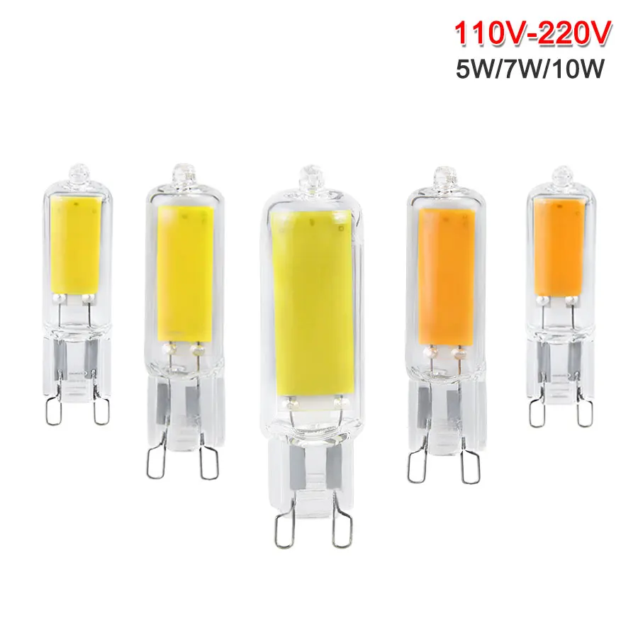 

Mini G9 LED Light Bulb 220V COB Light Bulb 5W 7W 10W Glass Body Home Chandelier Spotlight Replace 20W 30W 40W Halogen Lamp