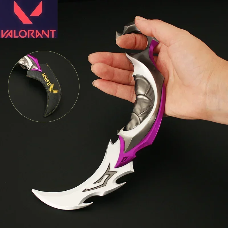 Valorant Weapon Melee Reaver Ep Karambit Knife, actualización de 22cm, juego de Metal, arma periférica, modelo de arma, juguetes de tren, regalo de cumpleaños para niños