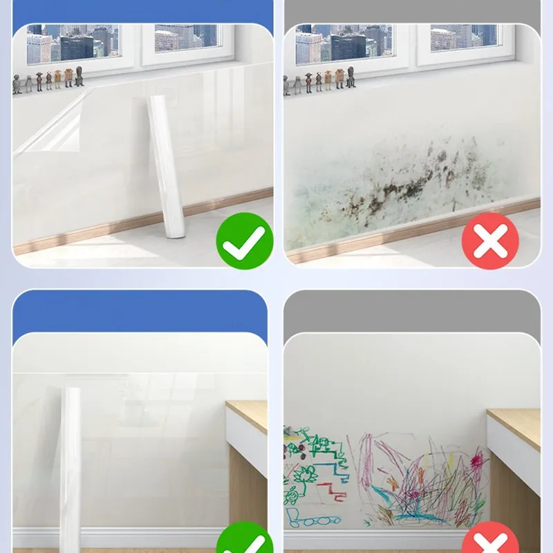 Transparent Wall Sticker Waterproof Self Adhensive Wall Protective Film Oil Stain Proof Kitchen Sticker PP Material Wall Decal