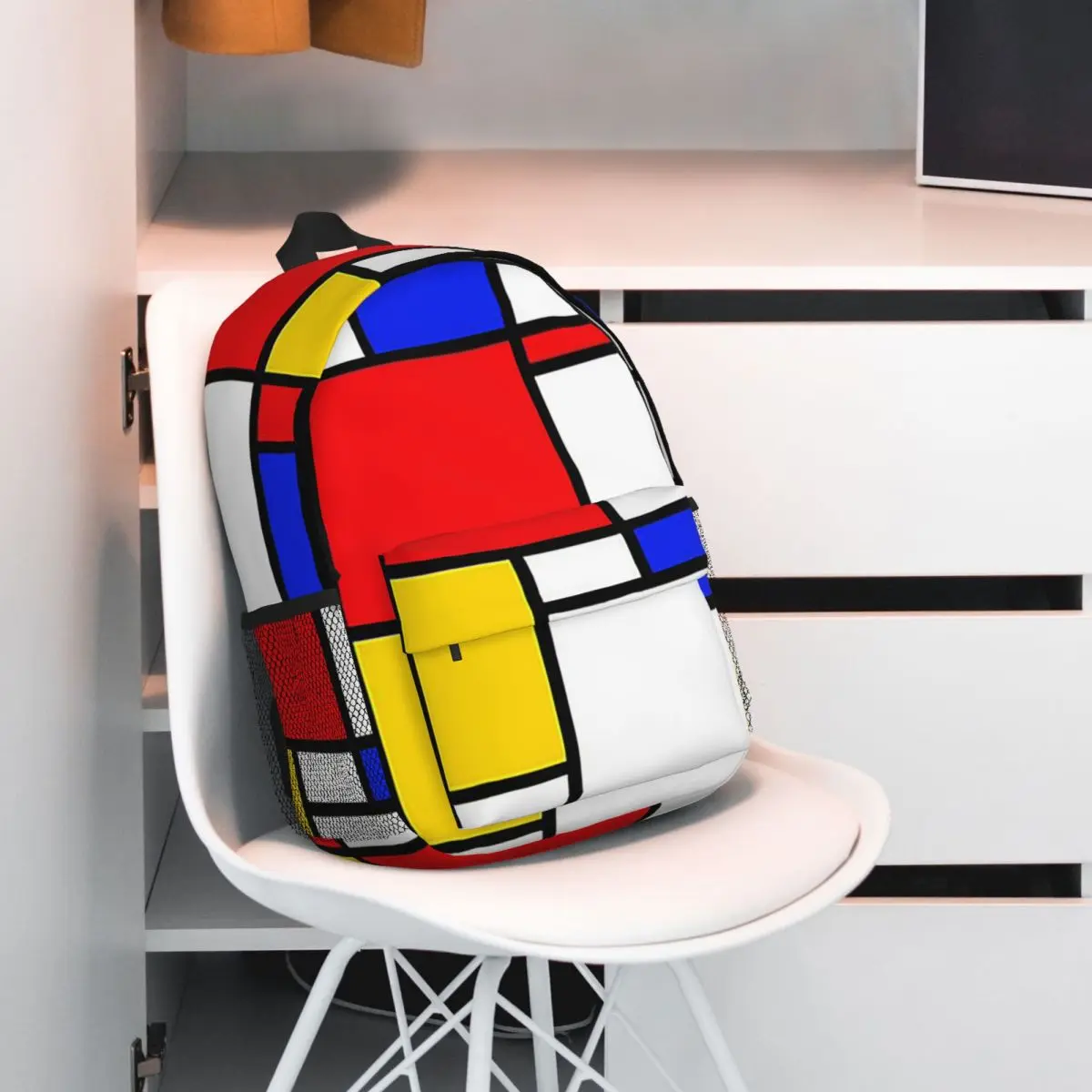 Mondrian Backpack Hot Sale Daypack Large Capacity Boys Girls BookBag Shoulder Bags for Men Women School Bag