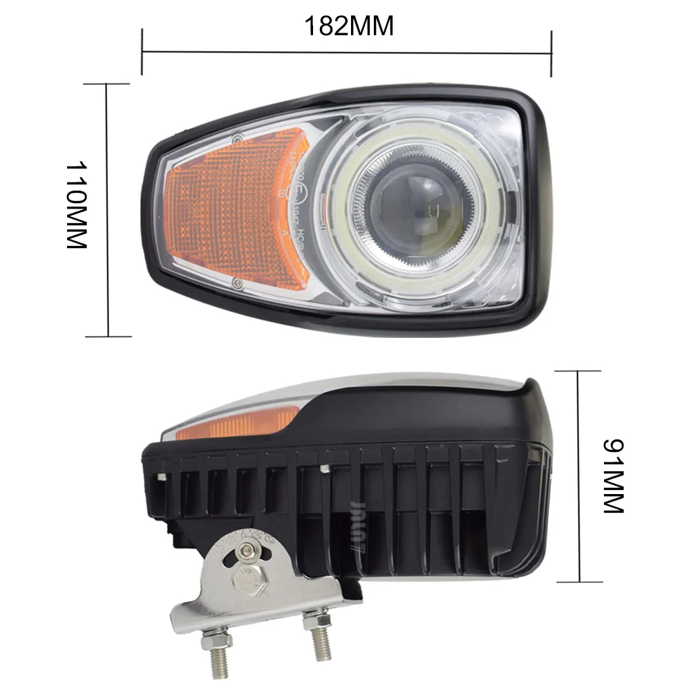Horizontal version LED combined headlight high low beam DRL turn signals for loaders tractors snowplow agriculture machines