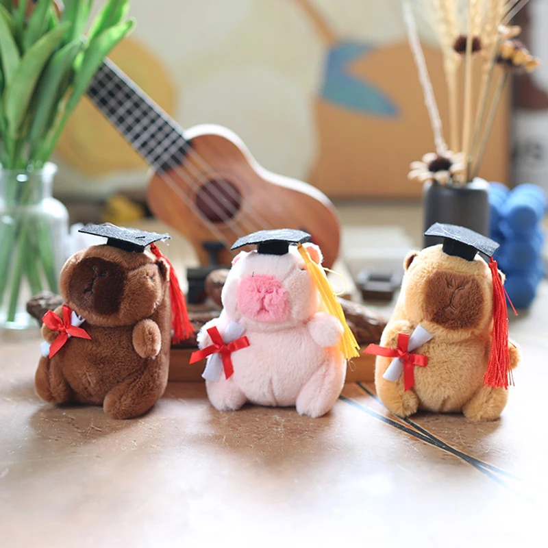 Cute Plush Dr Capibala Doll Pendant Exquisite Capybara Stuffed Toy Fashion Women Bag Pendant Car Hangings Ornament Keyring