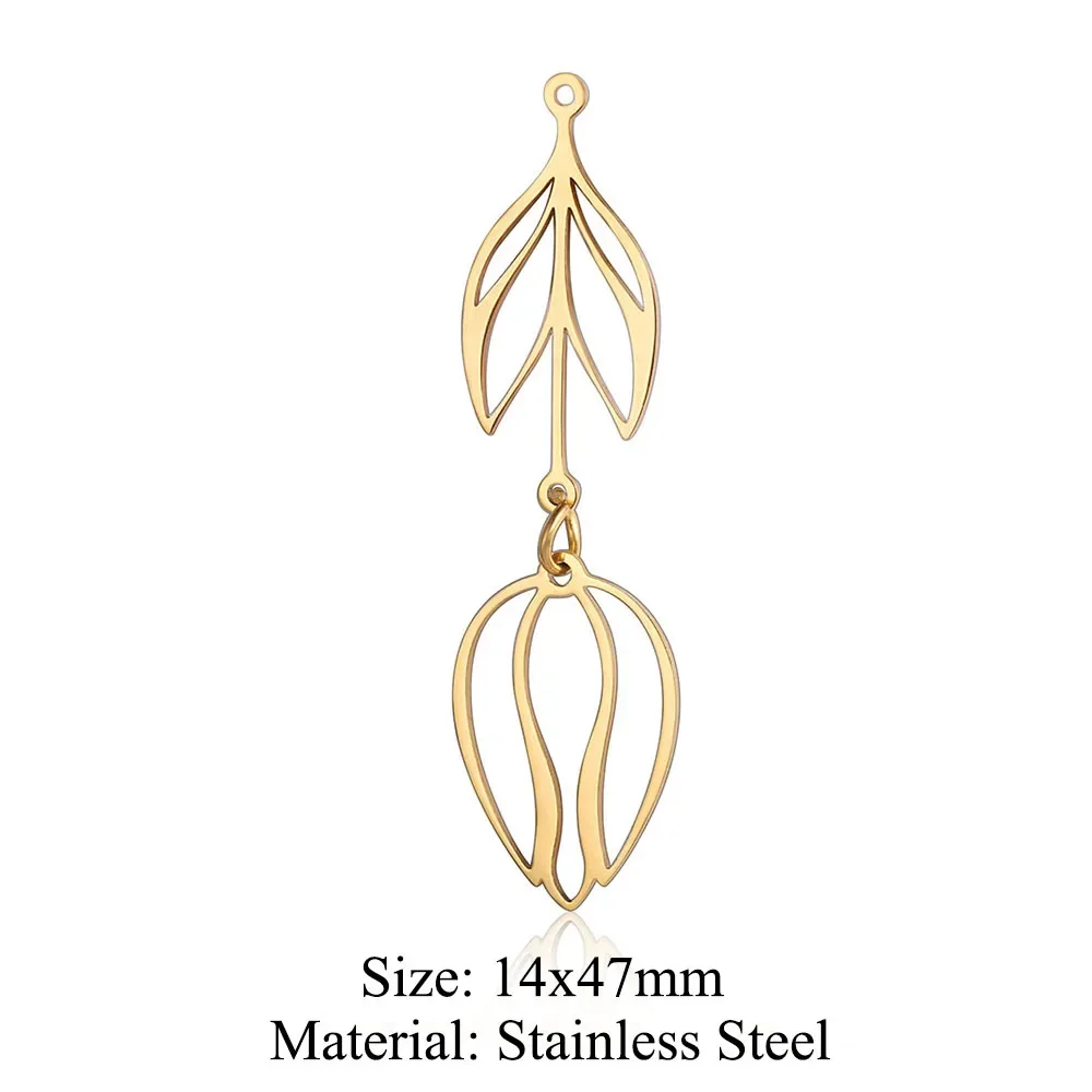 10pcs/lot Stainless Steel Hollow Flower Bud DIY Jewelry Charms Wholesale Rose Cloud Tassel Necklace Making Pendant Never Fade