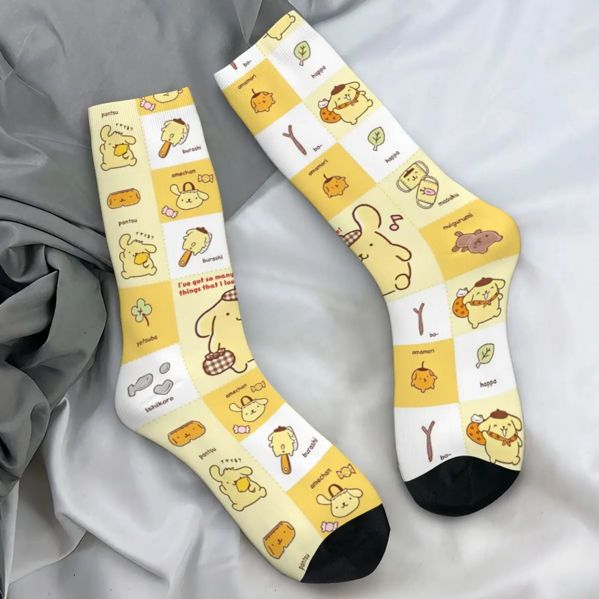 Adults Men Socks Pom Pom Purin Stockings Winter Leisure Medium Soft Socks Design Climbing Anti Bacterial Socks