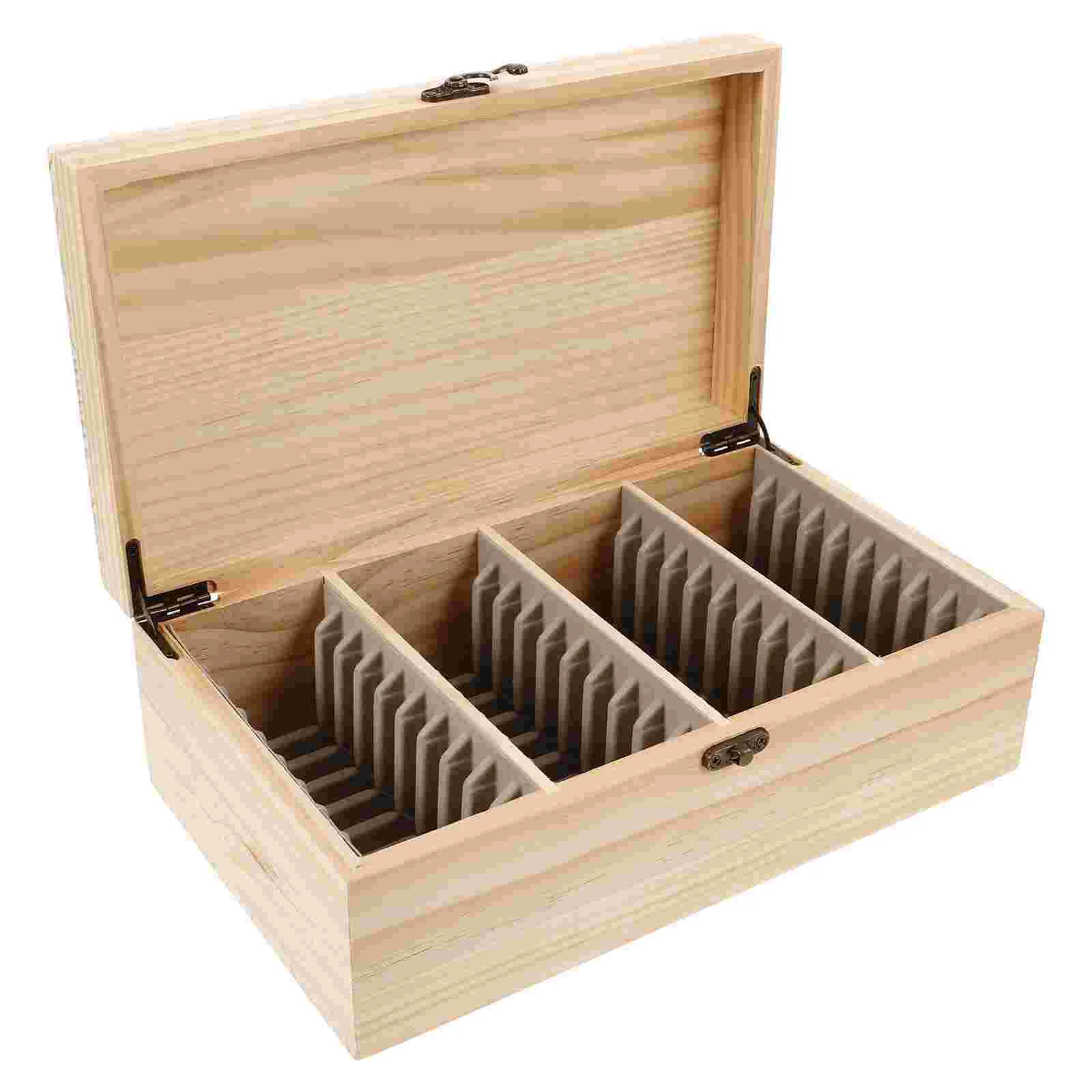 Wood Coin Holder Coin Protection Box Reusable Coin Storage Box Coin Box Protection Coin Holder Coin Collection Box Coin Case Por