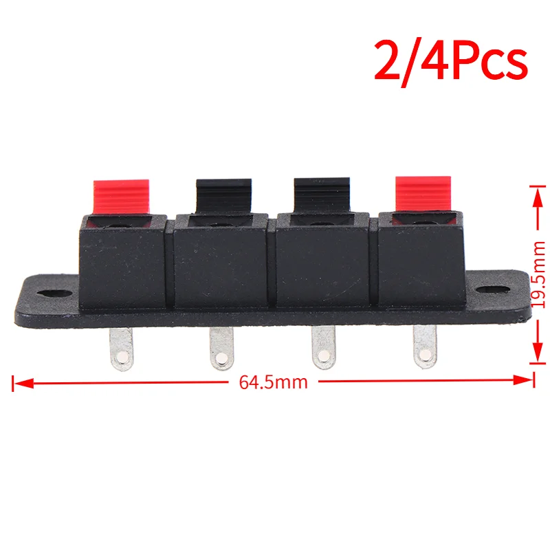 2/4Pcs 4 Positions Spring Connector Terminal Audio Speaker Terminals Wiring Clip‘