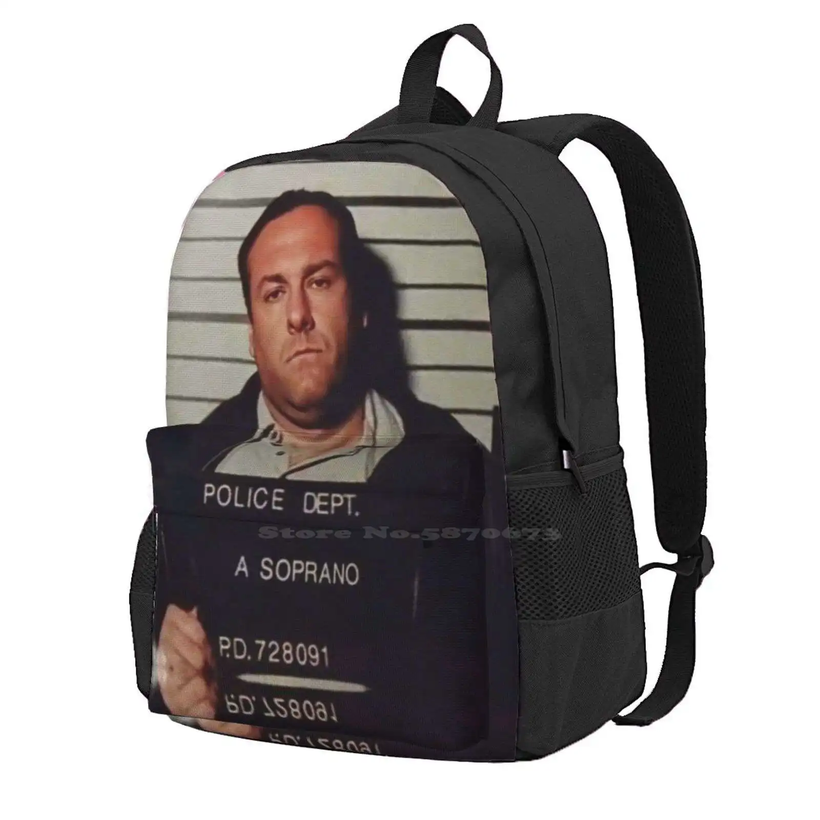 Rare Tony Soprano Mugshot-2000 Sac D'école Grande Capacité Sac À Dos Ordinateur Portable 15 Pouces Les Sopranos UnmunTony Soprano Mugshot