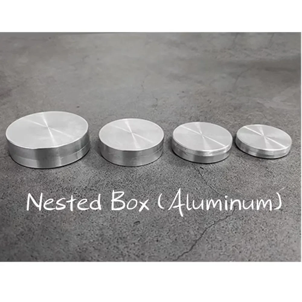 

Nested Box (Aluminum) by Oliver Magic Coin Disappear Into Box Magia Magician Close Up Illusions Gimmick Props Mentalism