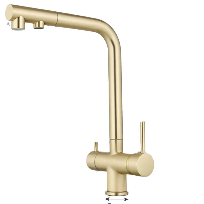 Filtered Pull Out Kitchen Sink Faucet 360 Rotation Water Filter Tap Dual Sprayer Drinking Water Tap Vessel Sink Hot & Cold Mixer