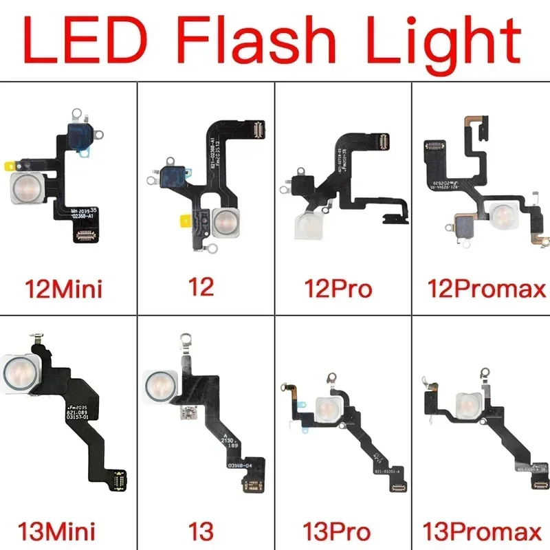 

Flash light lamp flex cable replacement for iPhone 12 13 mini pro Max LED flashlight with microphone