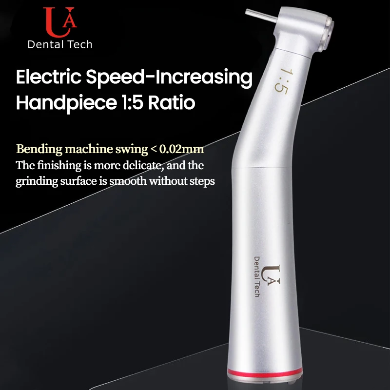 

UA Electric Speed-Increasing Handpiece 1:5: Consistent Output Minimal Vibration, Zero Suck-Back, Triple Water Spray, Push-Button