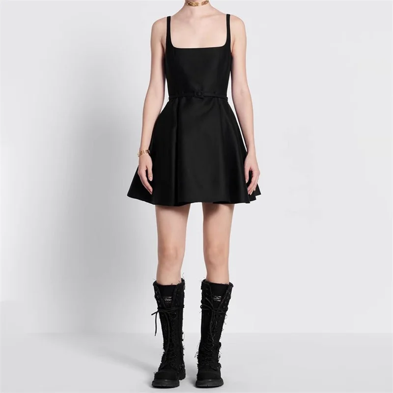 

women's elegant dresses 2024 Summer New Sexy backless suspender mini skirt Belt slimming A-line skirt y2k Birthday Party dresses