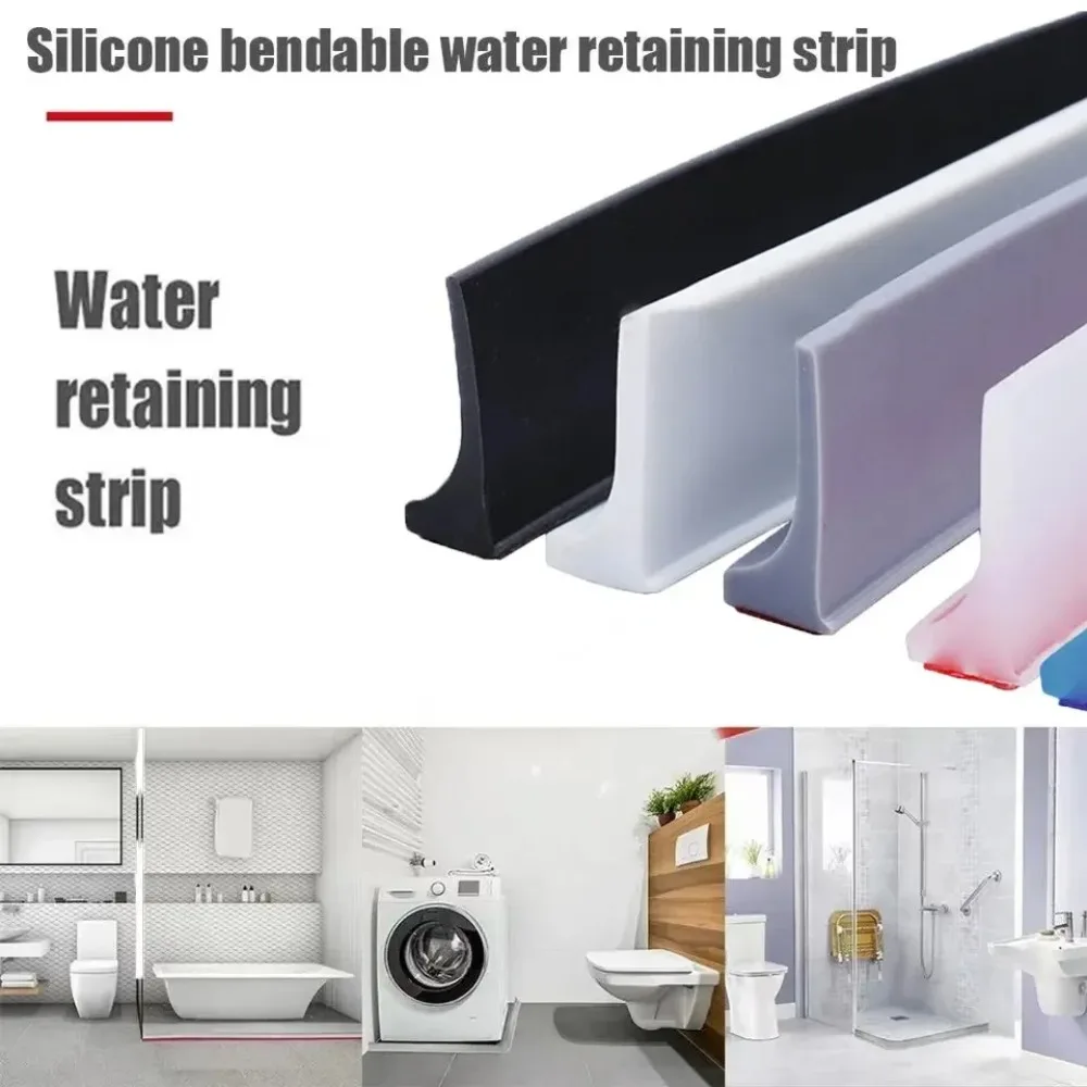 Barrière de douche en Silicone, cloison de salle de bains, bande étanche, séparation sèche et humide, bande d'étanchéité pour porte, empêche l'eau qui coule