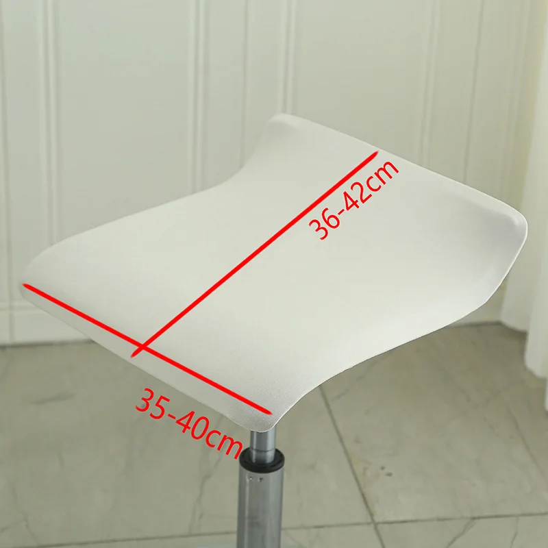 Elastic Stretch Bar Chair Cover Seat Slipcovers Cashier Lifting Rotating Chair Cover Hotel Square Stool Cover for Office Dining