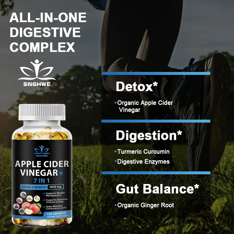 Apple Cider Vinegar Capsules Ketone BHB Suitable for Men and Women Energy Supplements - Non GMO - Gluten-Free