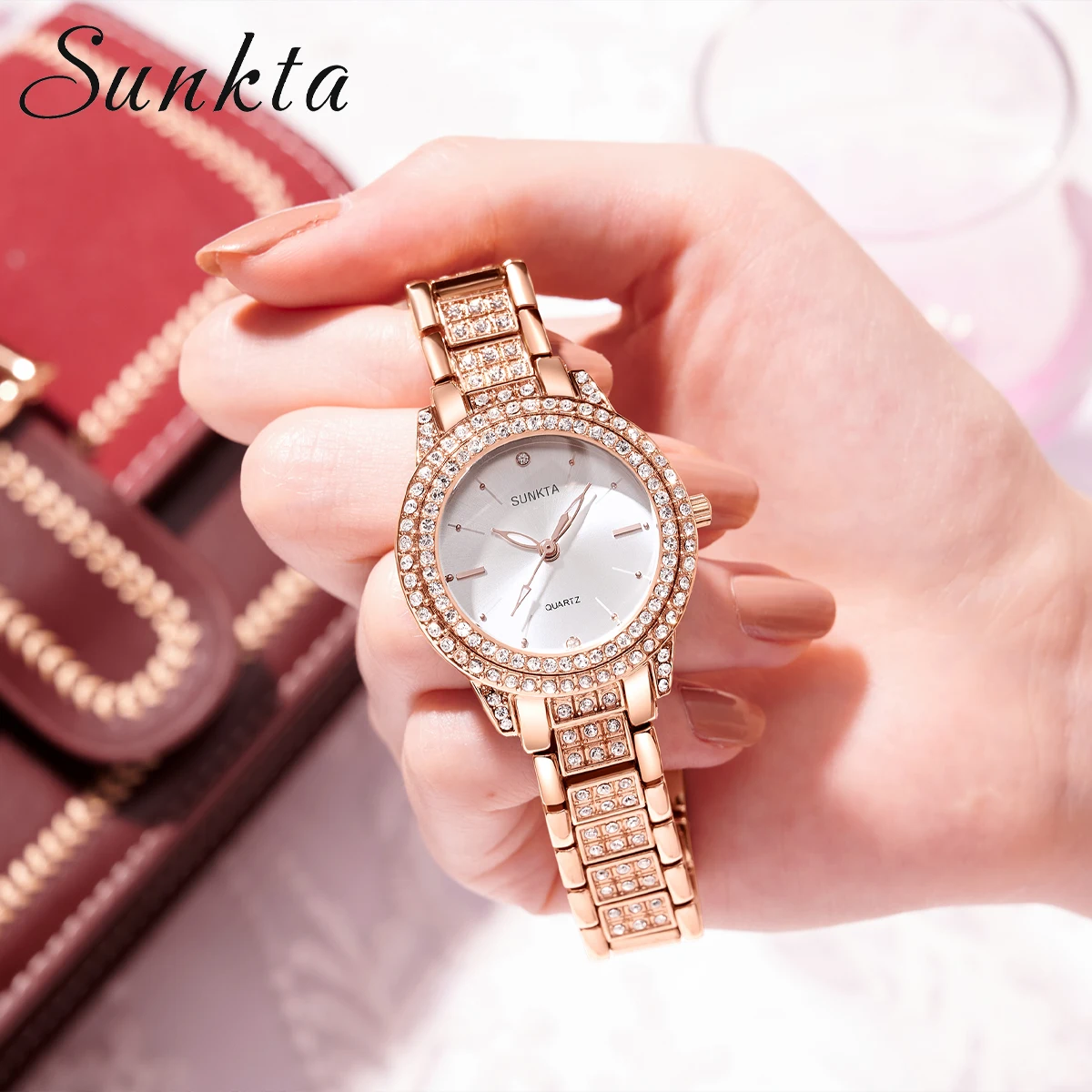 Sunkta Orologio da donna Orologio da polso da donna Orologio sportivo al quarzo impermeabile di moda per donna Reloj Mujer