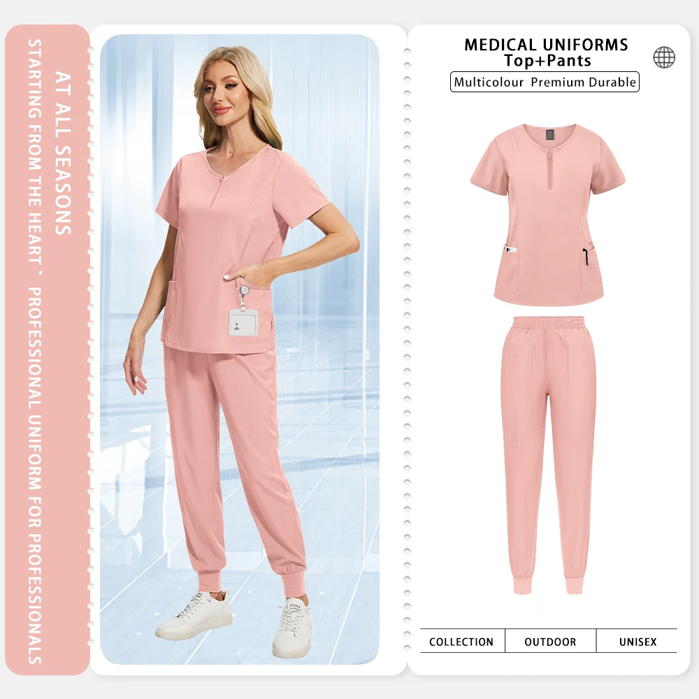 Veelkleurige Tandarts Overalls Vrouwen Ziekenhuis Pak Medische Klinische Chirurgie Werkkleding Verpleegkundige Scrub Set Korte Mouw Verpleging Top + Broek