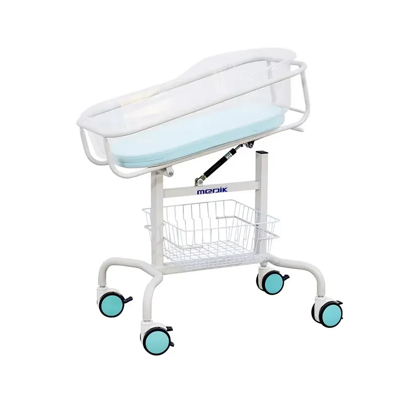 Transparent basin hospital crib with storage unit for neonatal cribs