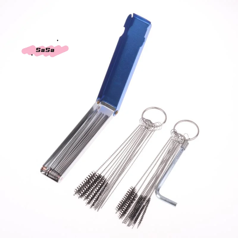 مجموعة أدوات تنظيف المكربن - فرش إبر إزالة الأوساخ الكربونية لصيانة المنشار الكربوني للدراجات النارية ATV