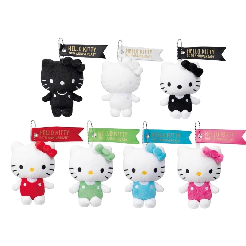 

7 Styles Sanrio Hello Kitty 50 Anniversary Define Cute Cartoon Plush Toy Soft Stuffed Doll Pendant Girl Birthday Christmas Gift